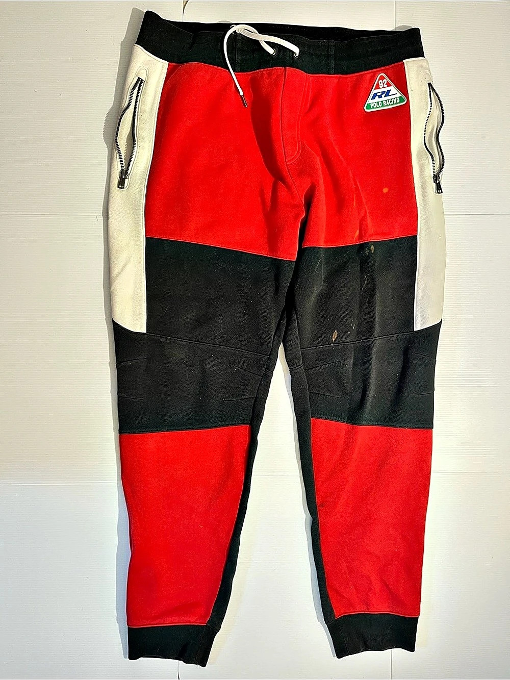 Polo Ralph Lauren PRL1 Racing Sweatpants Color Block Red & Black Medium